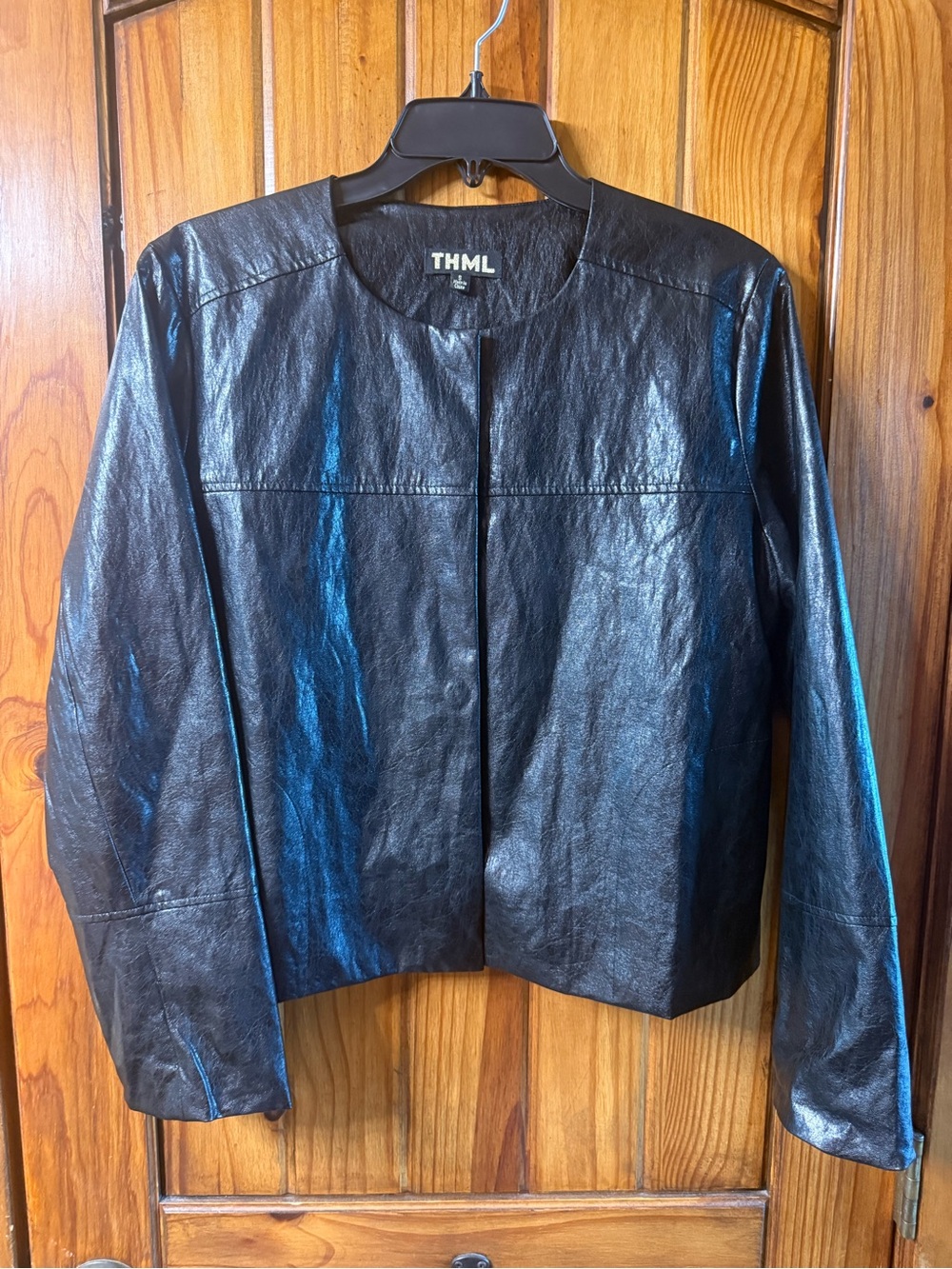 THML Black Faux Leather Jacket